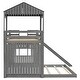 preview thumbnail 41 of 44, Playhouse Inspired Twin over Full Bunk Bed with Playhouse, Slide & Ladder