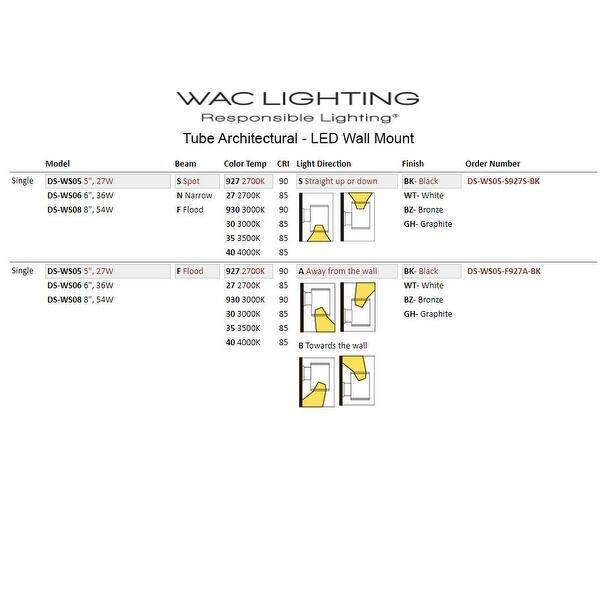 Shop Wac Lighting Ds Ws08 Fs Tube Architectural Single Light 12 Tall Led Outdoor Wal Overstock 25644831