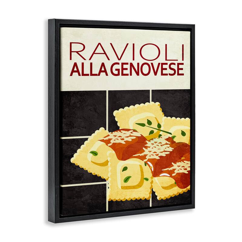 Stupell Ravioli Classic Kitchen Framed Floater Canvas Wall Art Design By Kim Allen