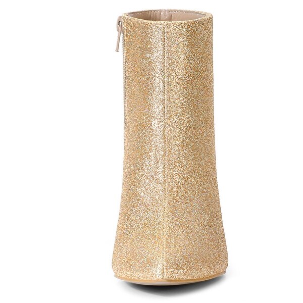 gold glitter booties