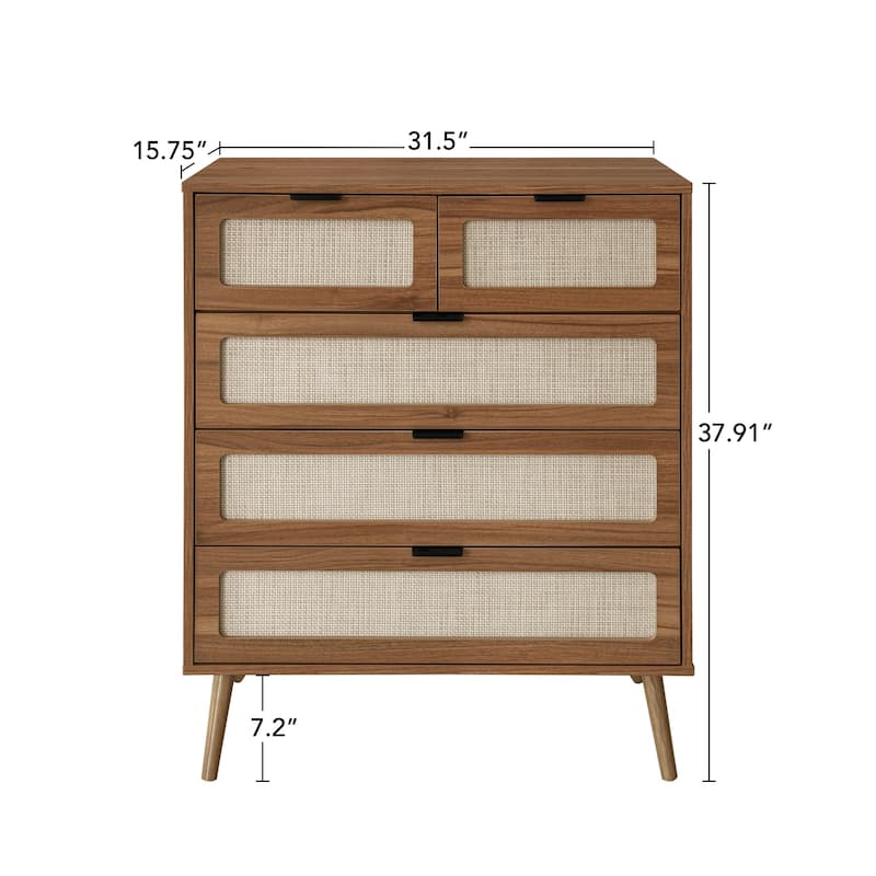 5 Drawer Cabinet, Accent Storage Cabinet, Suitable for Dining Room