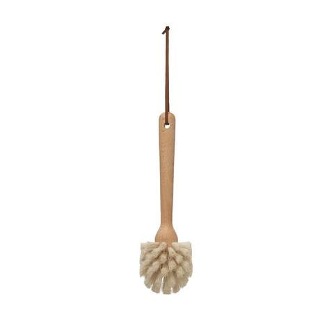 Beech wood Dish Brush with Leather Strap