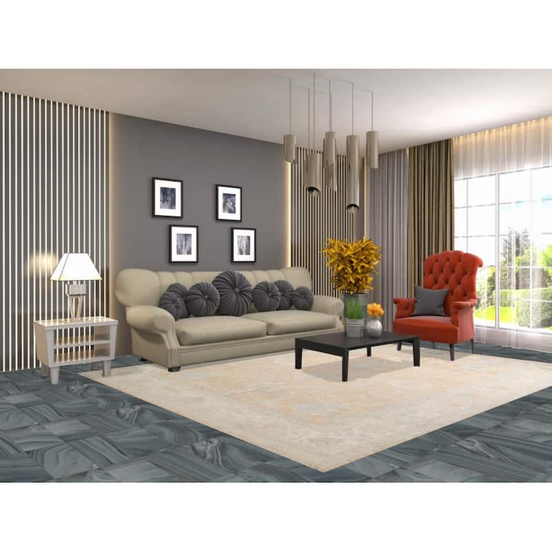 Vegetable Dye Traditional Muted Oushak Turkish Rug Wool Hand-knotted - 7'10" x 9'8"