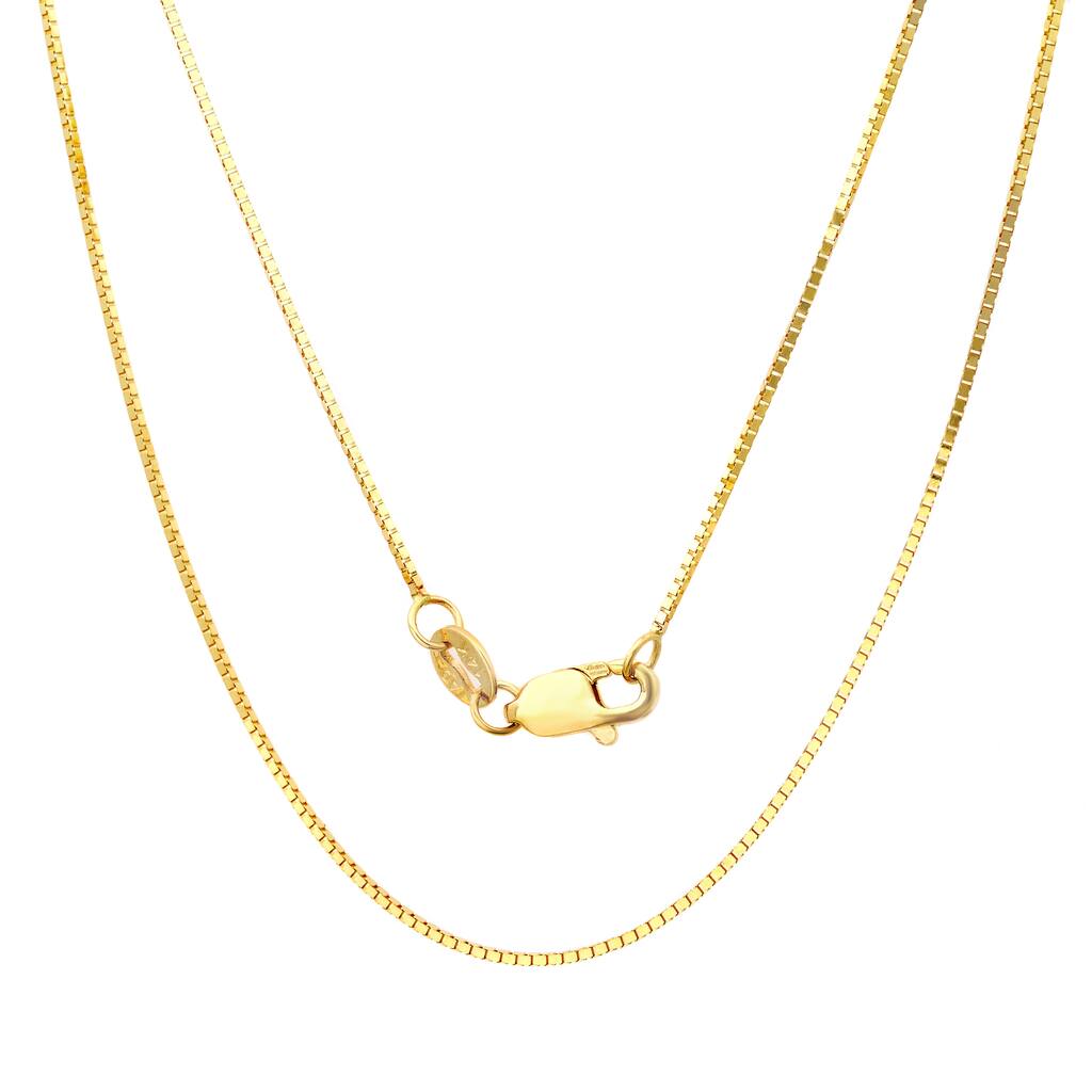 14k Yellow Gold .75 mm Box Chain Necklace (16-30 Inch)