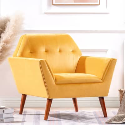 32 in.W Wide Tufted Armchair with Solid Wood Frame