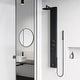 preview thumbnail 1 of 10, Vigo VG08022 Bowery 59" H 4-Jet Thermostatic Shower Panel with Shower Matte Black