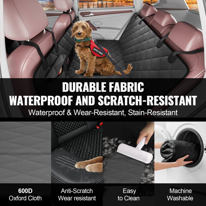 Dog Car Seat Cover for Back Seat Back Seat Extender for Dogs for SUV - Black