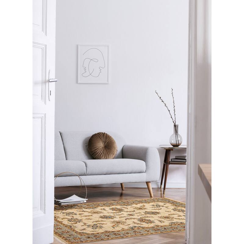 ECARPETGALLERY Hand-knotted Jamshidpour Cream Wool Rug - 4'0 x 6'0