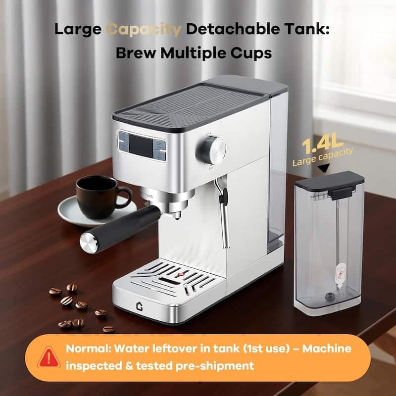20 Bar Espresso Machine, with Removable Water Tank