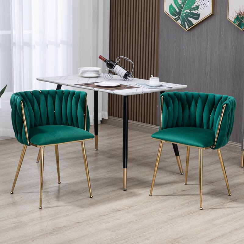 Makeup Chair, Home Backrest Light Luxury Dining Chair, Balcony Table Edge Chair (set of 2)