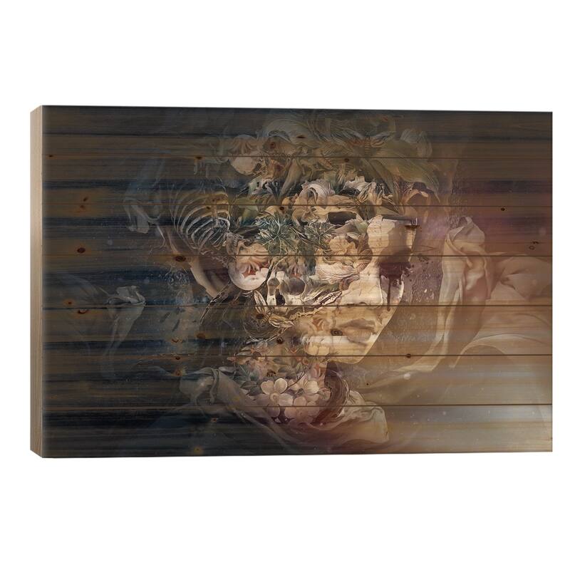 Light In The Dark Print On Wood by Riza Peker - Multi-Color - 26x40x1.5