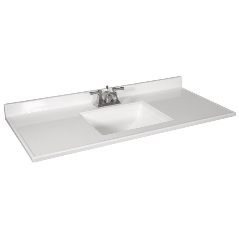 Camilla Cultured Marble Centerset Mount Rectangle Singe Bowl Vanity Top