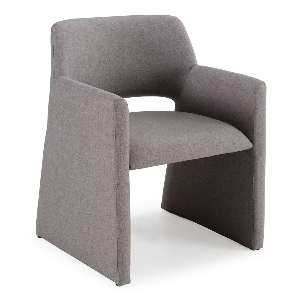 Lasara Modern Grey Fabric Dining Chair