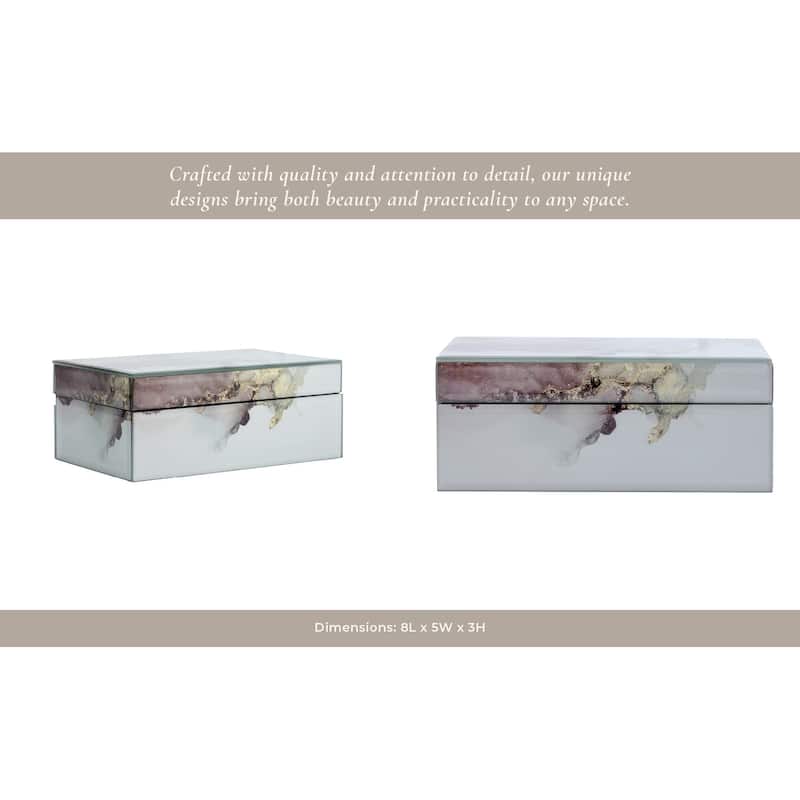 Modern Statement Decorative Box with Abstract Finish and Lid