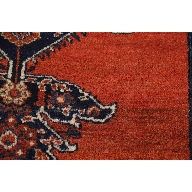 Hand Knotted Oriental 100% Wool Carpet Traditional Medallion Oranges & Rust Malayer Area Rug - 8' 0'' X 4' 6''