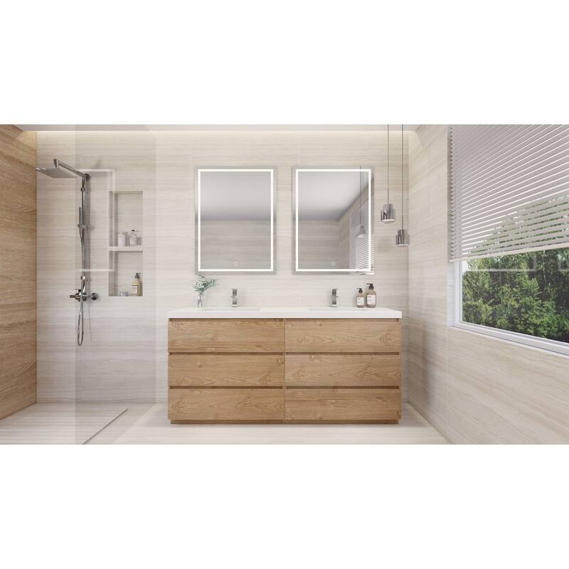 Aron 72'' Freestanding Vanity with Double Reinforced Acrylic Sink