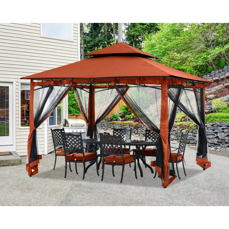 ABCCANOPY Patio Outdoor Gazebo for Double Roof Soft Canopy