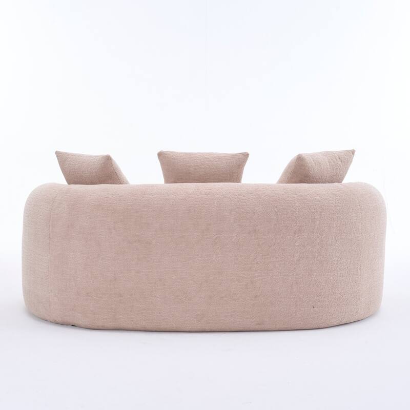 Curved Loveseat Full Compression Sponge 30D Sofa Chenille No-Assembly