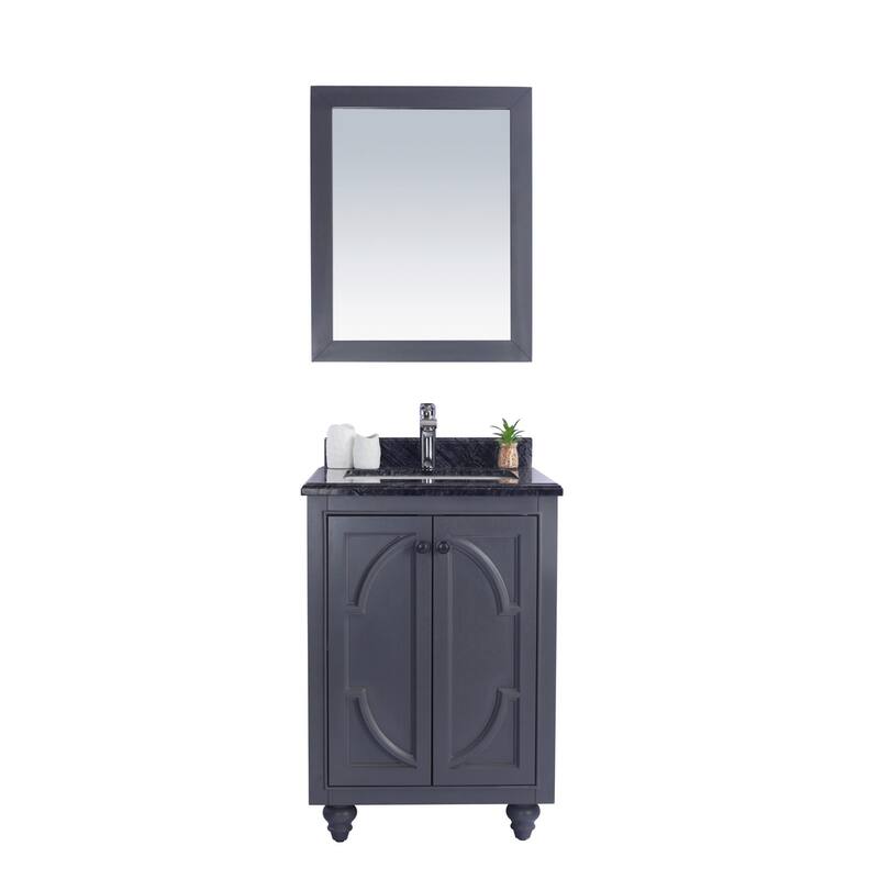 Miseno MV-24-313613 Odyssey 24" Free Standing Single Basin Vanity Set - Grey / Black Wood
