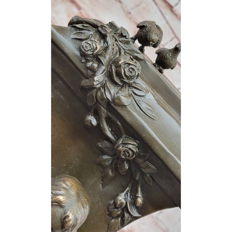 A Maiden Holding A Flower Souvenir By Charles Gounod Hand Made Bronze Sculpture