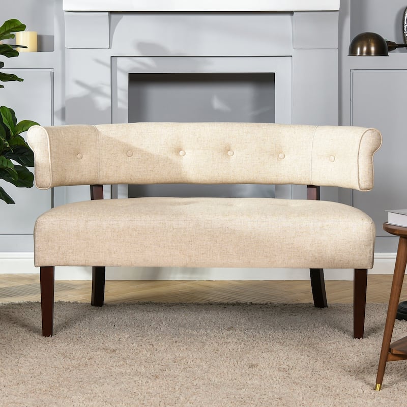 Jared Roll Arm Tufted Bench Settee
