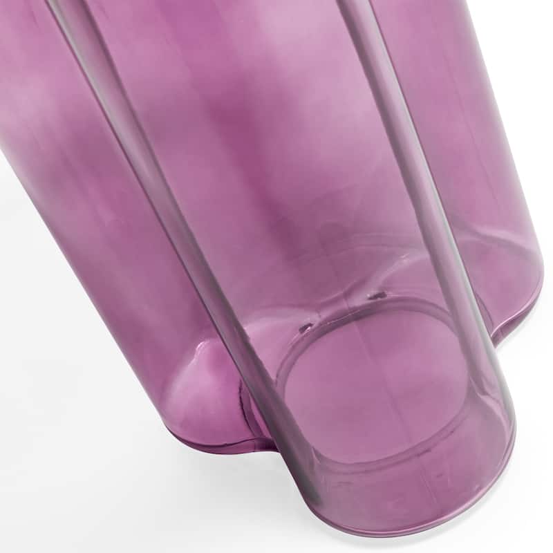 Modern Artistic Flower Glass Round Coffee Table Side Table