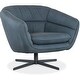 preview thumbnail 1 of 10, Hooker Furniture CC722-SW Mina 32" Wide Wood Framed Leather Accent Buckskin Navy