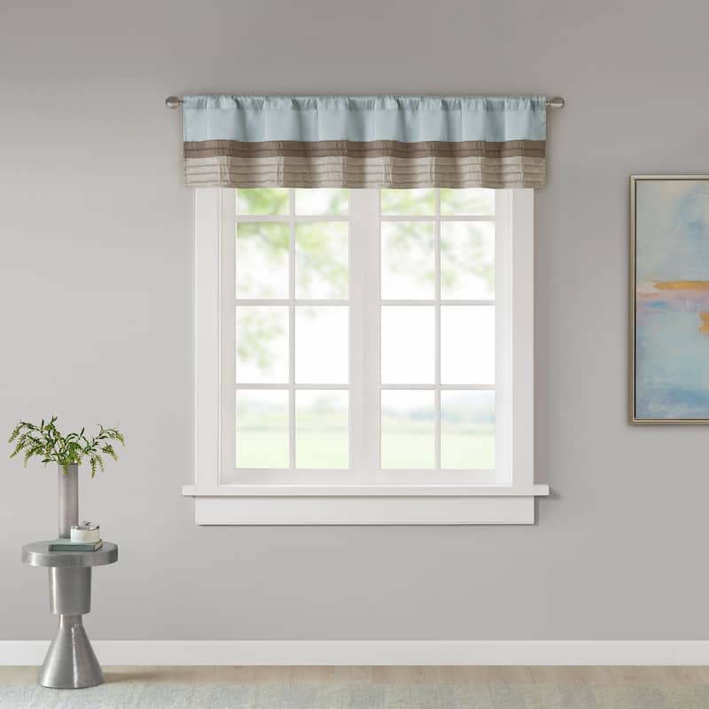 Madison Park Eastridge Polyoni Pintuck Window Valance - Blue