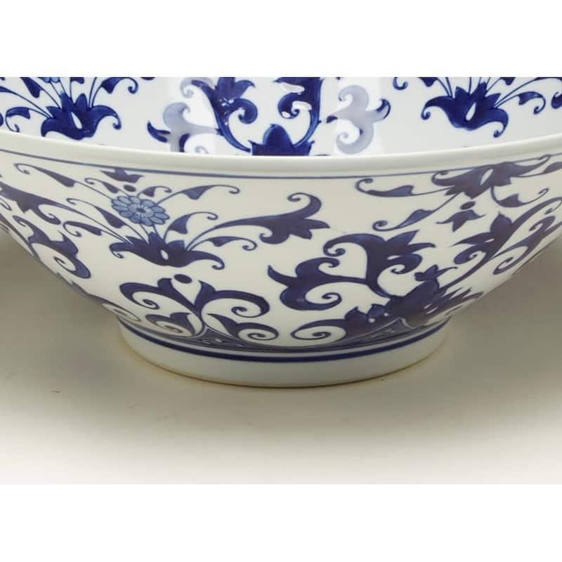 Aa Importing 59817 16 Inch Blue & White Bowl - 6 X 16 X 16 inches