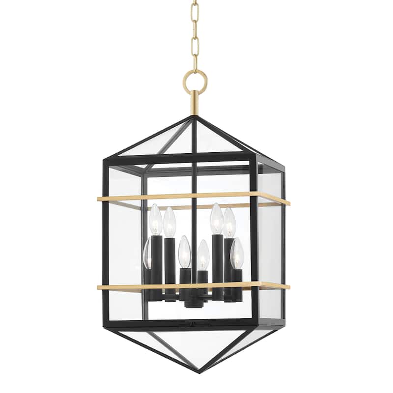 Hudson Valley Bedford Hills 8-Light Pendant - N/A - Brass/Black