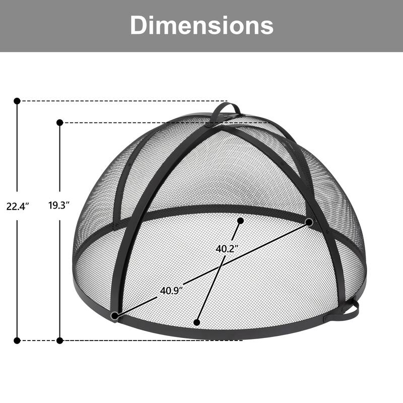 40 inch Round Steel Spark Screen - 40"L x 40"W