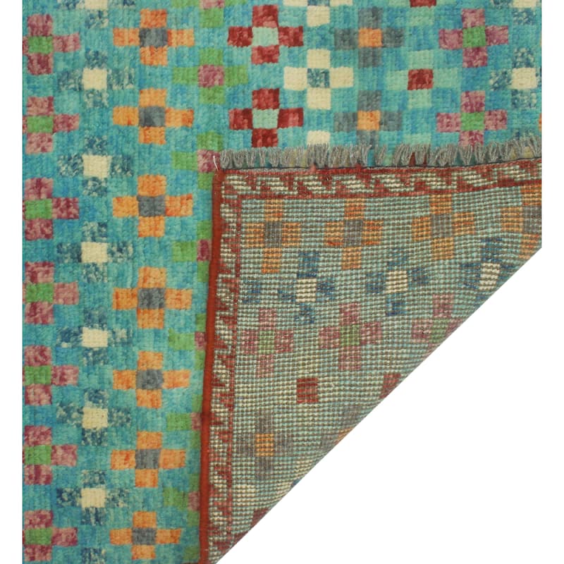 Balochi Aimara Blue/Red Rug - 3'11" x 5'10"