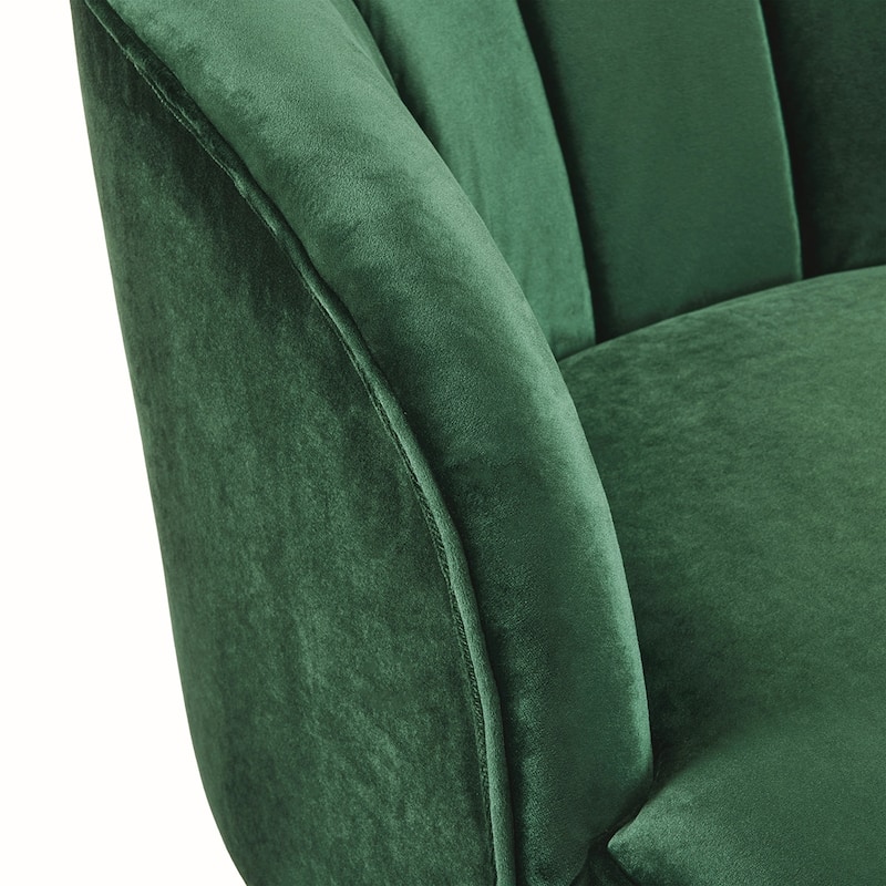Velvet Barrel Chair With Wooden Legs