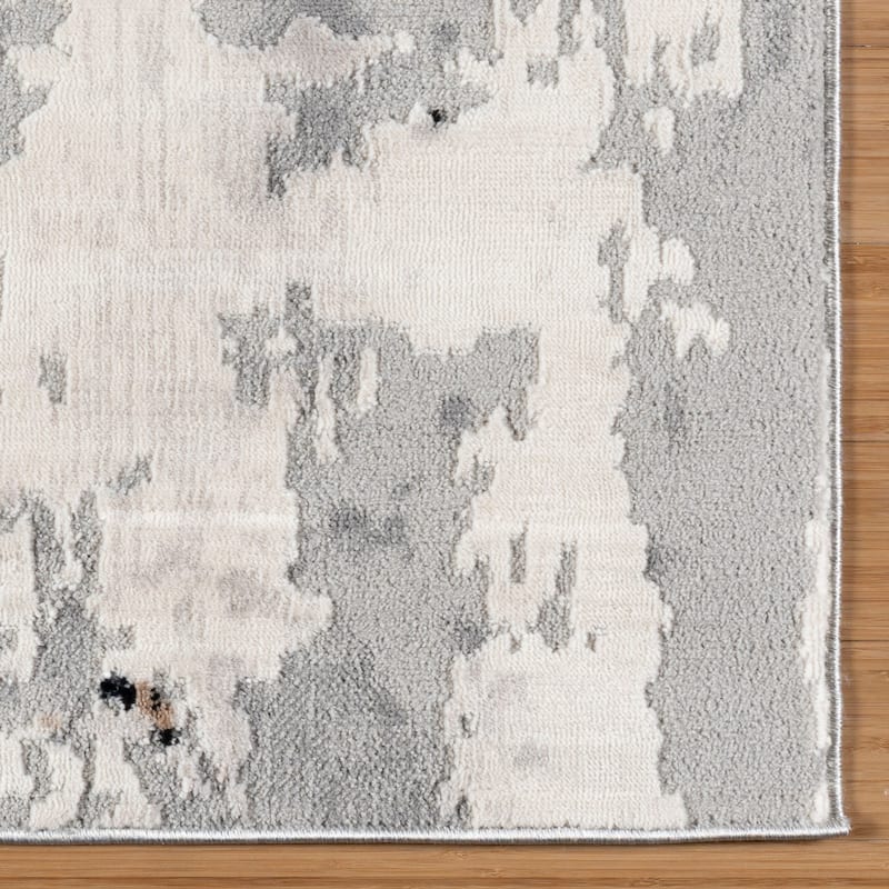 Gertmenian Arlo High Low Transitional Modern Gray Ivory Black Indoor Area Rug Collection