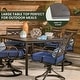 preview thumbnail 6 of 15, Hanover Montclair 7-Piece Dining Set in Navy Blue with 6 Swivel Rockers