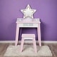 preview thumbnail 1 of 6, Fantasy Fields Little Princess Star Vanity with LED Mirror - 23.5" L x 12.99" W x 40.0" H Pink