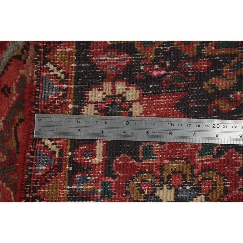 Hand Knotted Oriental 100% Wool Carpet Traditional Medallion Red Heriz Area Rug - 8' 10'' X 7' 1''