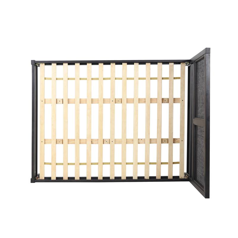 Rustic Queen Acacia Wood Bed with Strong Slats Support