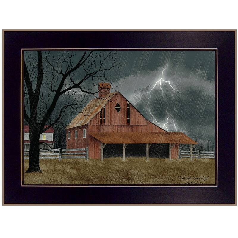 TrendyDecor4U Traditional "Dark and Stormy Night" Framed Print Wall Art by Billy Jacobs - Earthtone