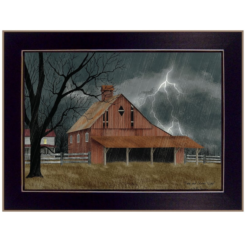 TrendyDecor4U Traditional "Dark and Stormy Night" Framed Print Wall Art by Billy Jacobs - Earthtone