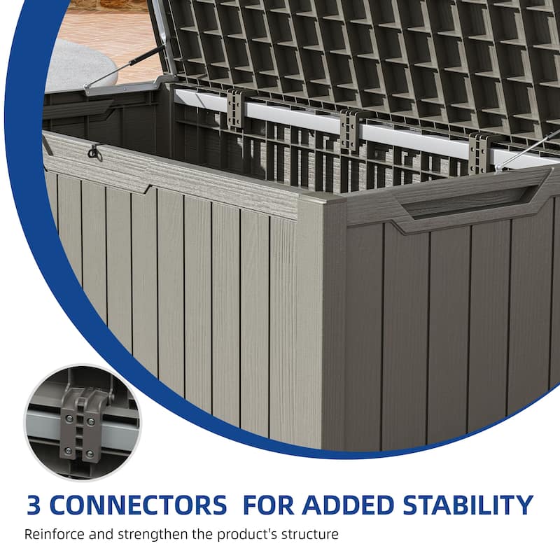 120 Gallons Large Resin Water Resistant Lockable Deck Box