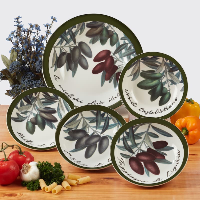 Certified International Olive d'Italia 5-piece Pasta Set