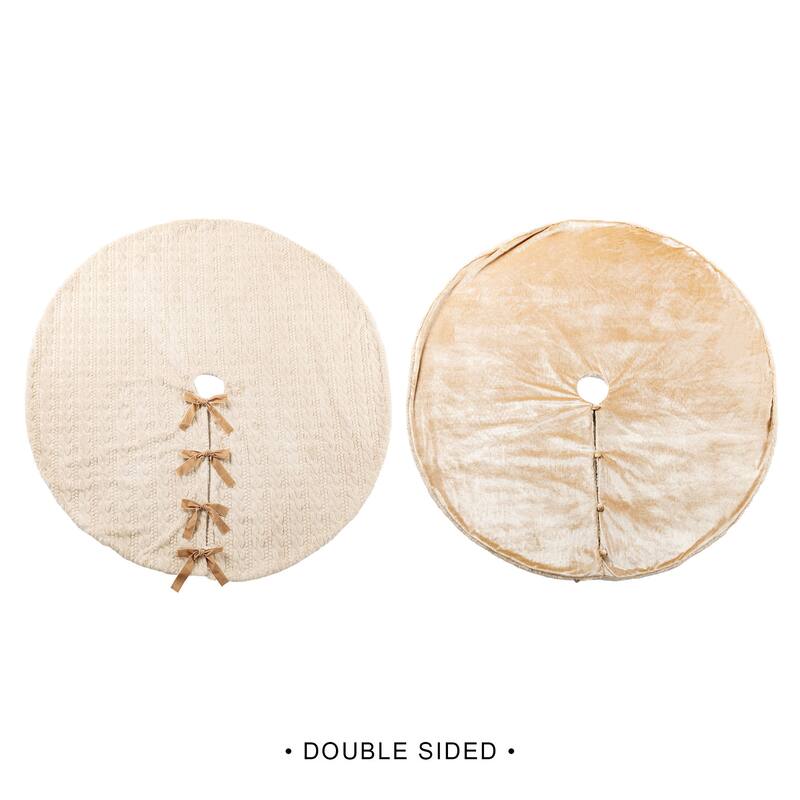 Glitzhome Set of 2 or 3 Faux Fur 48"D/60"D Tree Skirt & Christmas Stocking Decorations