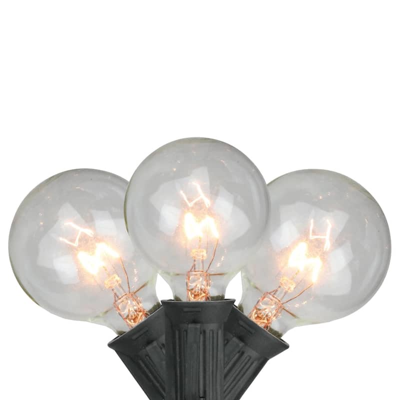 10-Count G50 Globe Christmas Light Set 9ft Black Wire - 9' - Clear
