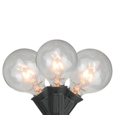 10-Count G50 Globe Christmas Light Set 9ft Black Wire - 9'