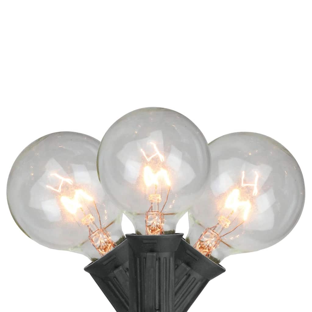 10-Count G50 Globe Christmas Light Set 9ft Black Wire - 9'
