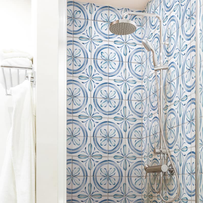 Merola Tile Saint Germain Gele Deco Rivette 5-3/4" x 5-3/4" Porcelain Floor and Wall Tile