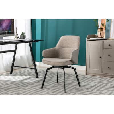 Porthos Home Urki Swivel Fabric and PU Leather Accent Chair with Steel Legs
