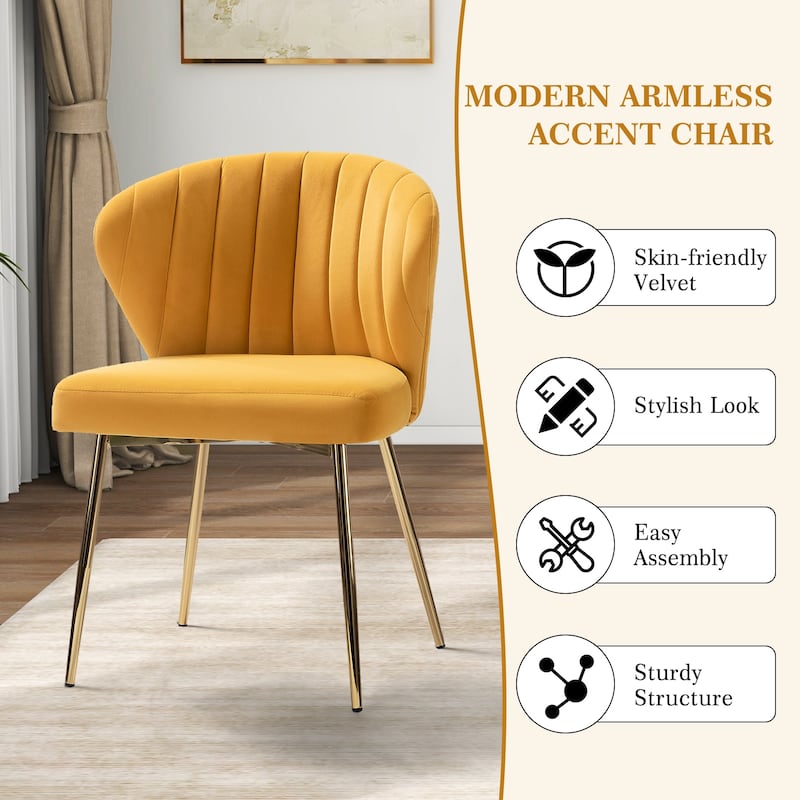 Barbara Contemporary Upholstered Side Chair with Small Base Set of 2 by HULALA HOME