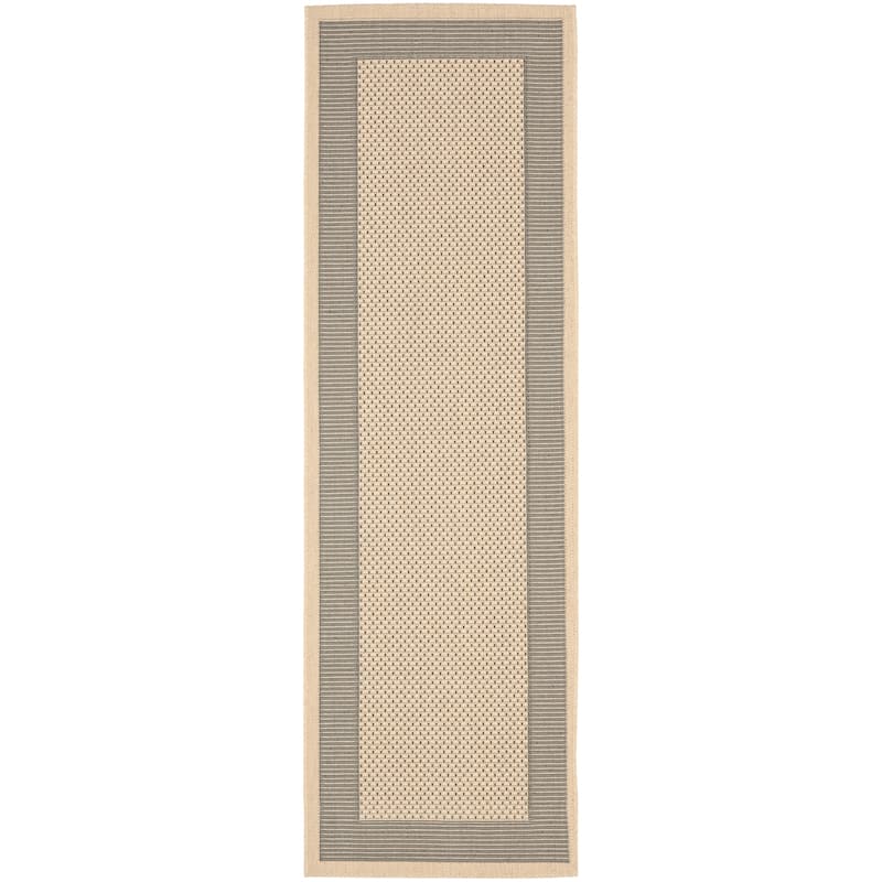 SAFAVIEH Courtyard Sherrie Border Indoor/ Outdoor Waterproof Patio Backyard Rug